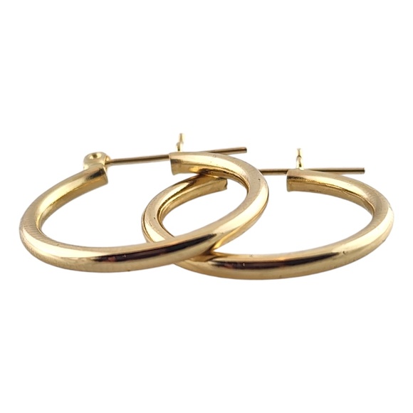 14 Karat Yellow Gold Circle Hoop Earrings #18504 - Picture 2 of 8